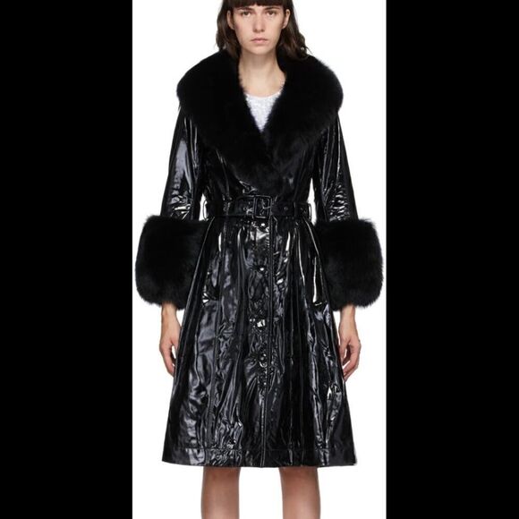 Saks Potts Foxy Coat in Black Gloss SZ 3 - Picture 1 of 12